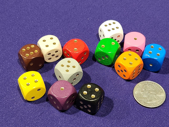 Fancy Wooden Dice - Individual Colors