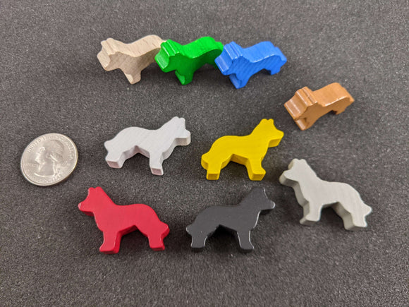 wooden dog pieces
