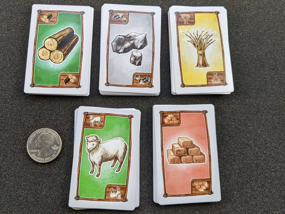 Set of small Catan replacement cards.