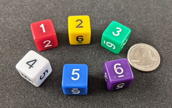 plastic dice (d6)