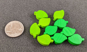 Small wooden leaf tokens