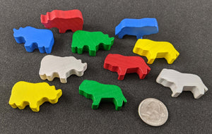 lion and rino game pieces